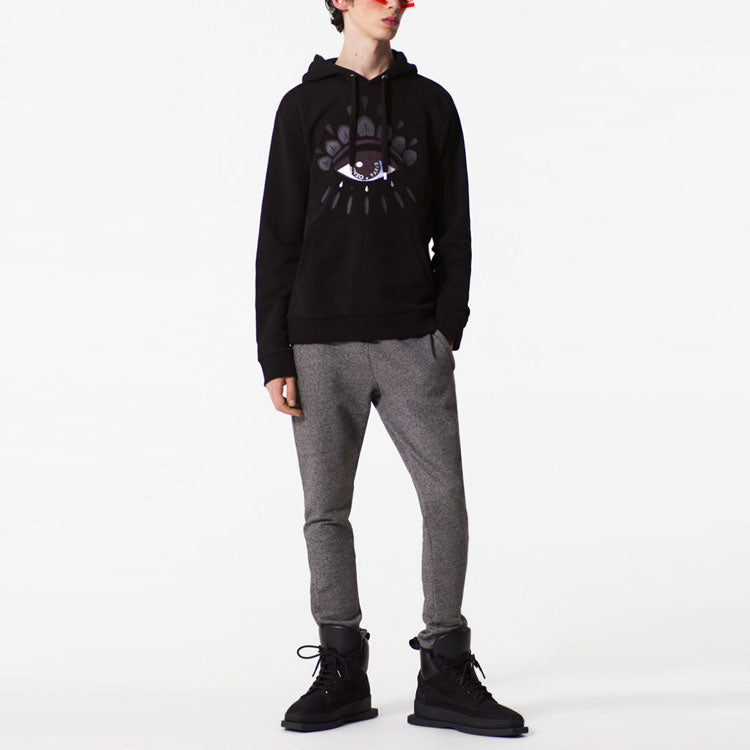 Men's KENZO SS21 Pattern hooded Long Sleeves Black F765SW4074XC-99