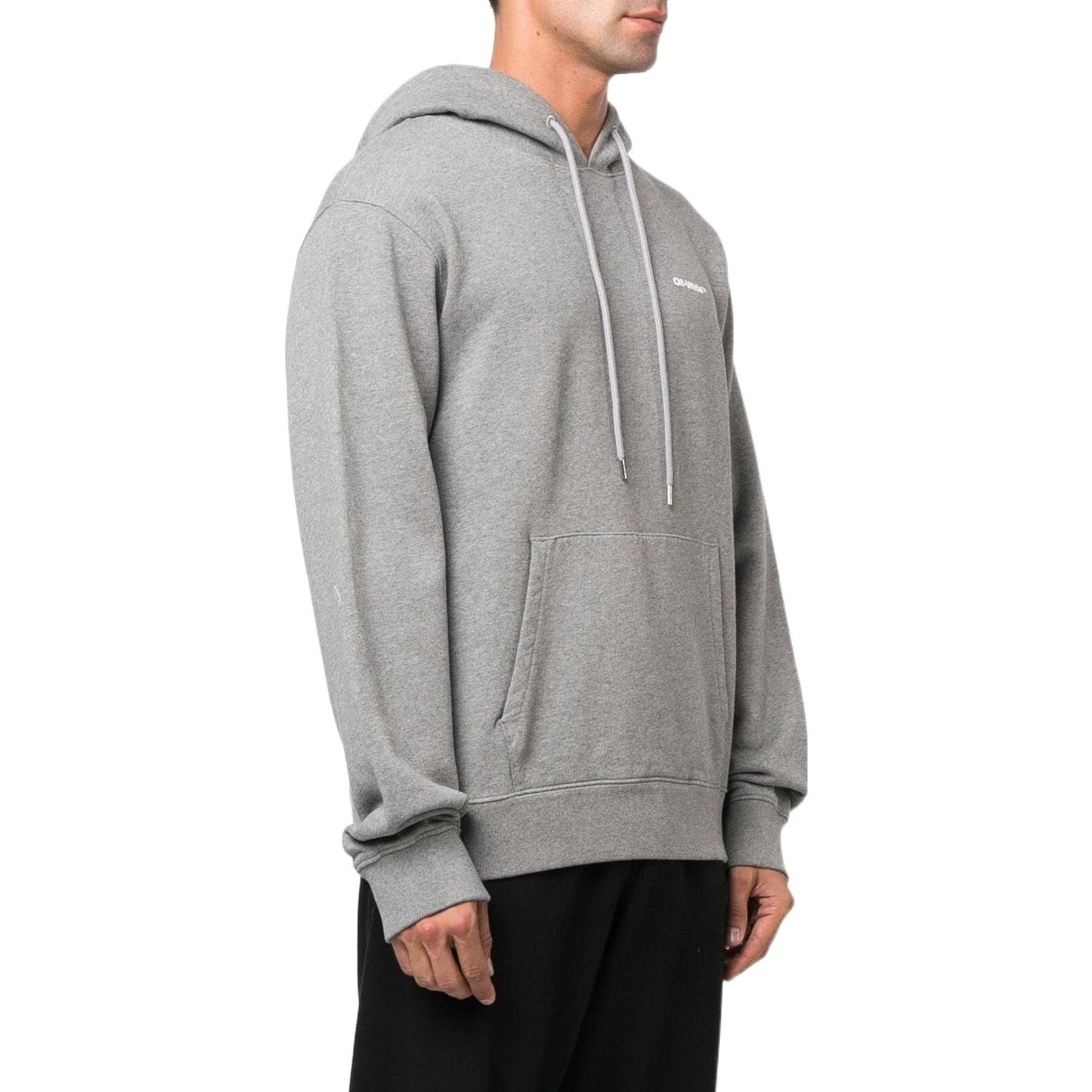 Off-White Wave Outline Diagonal Slim Hoodie 'Grey Marl' OMBB097F22FLE0150801