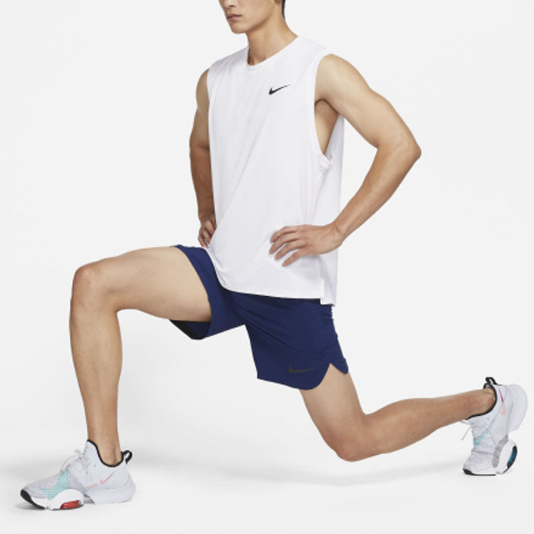 Men's Nike Solid Color Logo Quick Dry Breathable Sports Training Vest White CZ1185-100