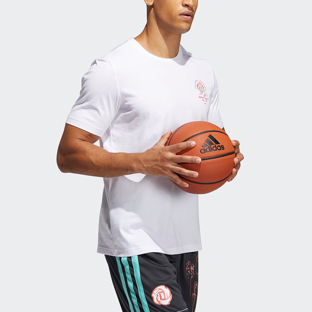 adidas Bw Rose Tee Basketball Sports Printing Round Neck Short Sleeve White GP9774