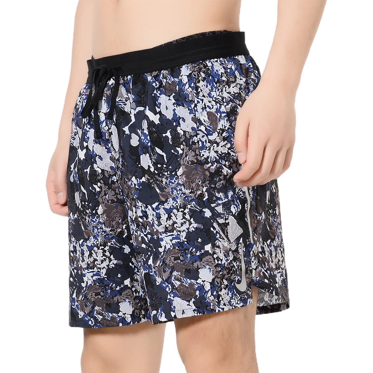 Men's Nike Flex Stride Full Print Flowers Drawstring Sports Shorts Blue AQ6977-451
