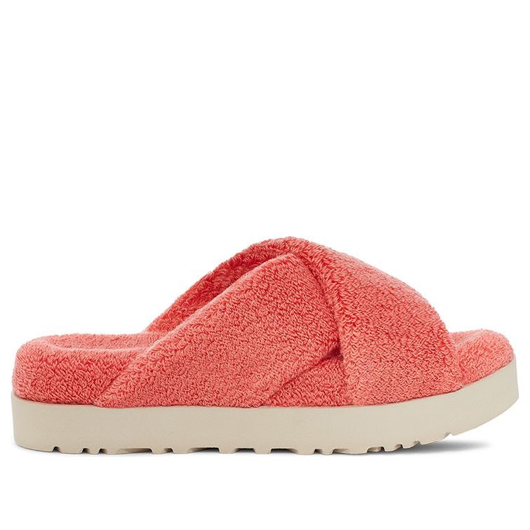 (WMNS) UGG Fuzz Sugar Terry Cross Slide 'Pink' 1126385-PBLSS