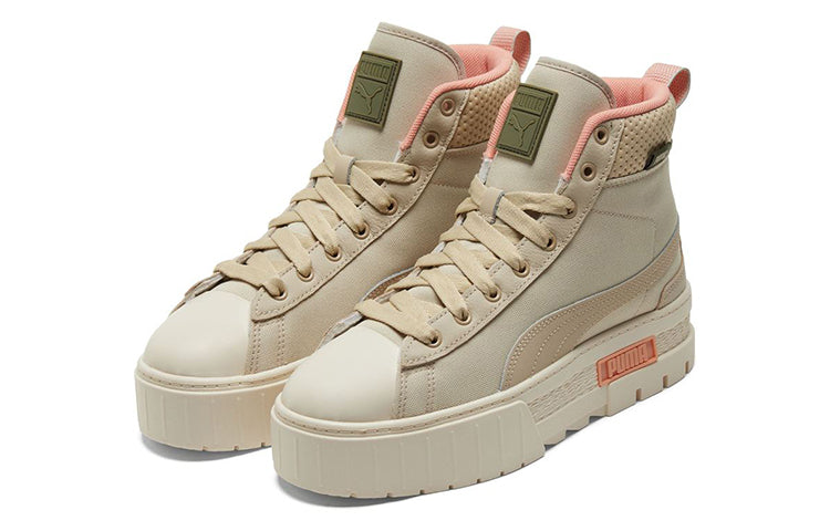 (WMNS) PUMA Mayze Mid Safari High-Top Sneakers Ivory 383688-01