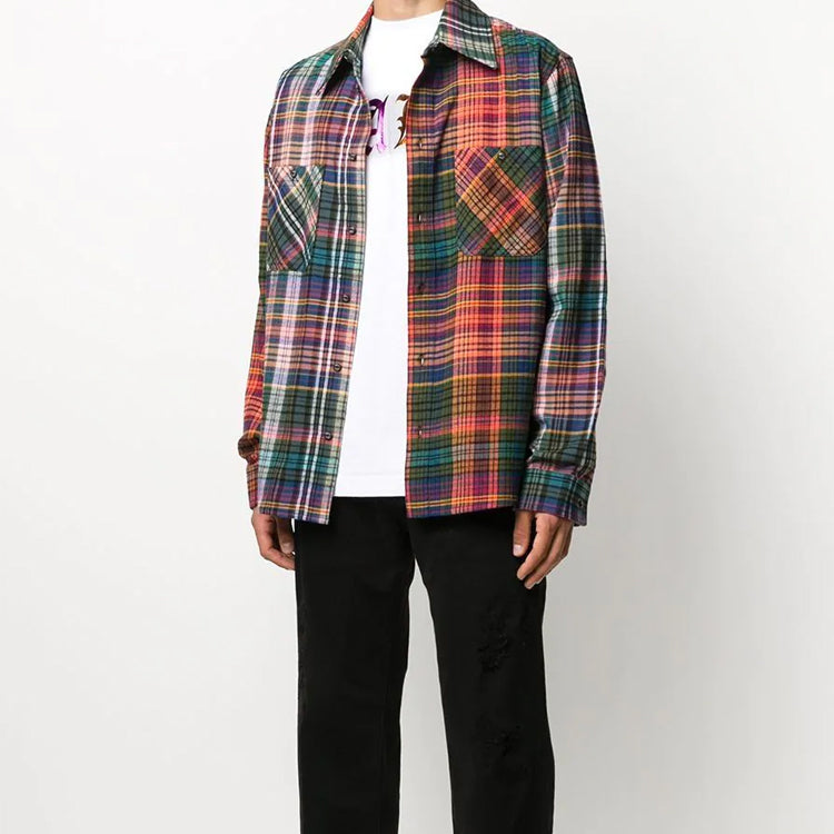 Off-White Stencil Flannel Check Shirt OMGA133E20FAB0012010