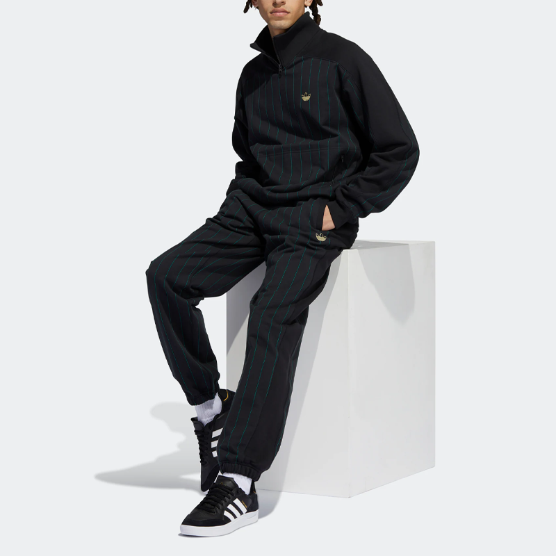 Men's adidas originals Stripe Bundle Feet Casual Sports Pants/Trousers/Joggers Black GR8788