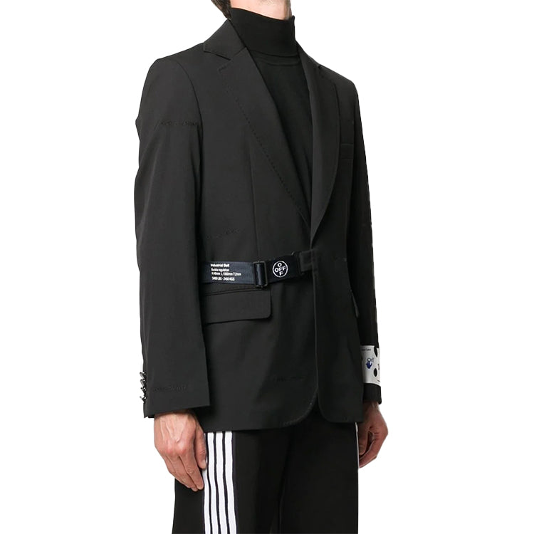 Men's Off-White Lacing Suit Black Jacket OMEF056E20FAB0011000