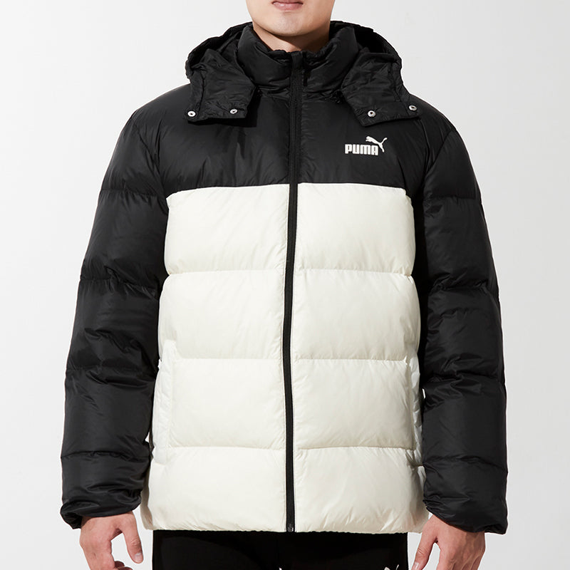 PUMA Detachable Hoodie Down Jacket 'White Black' 534937-73