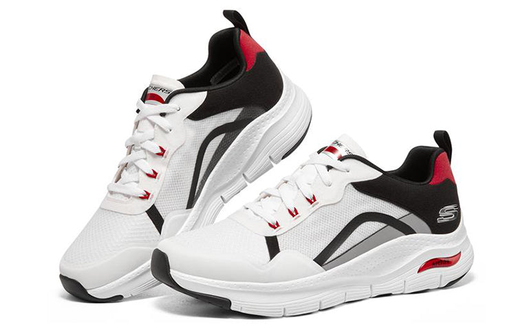 Skechers Arch Fit Shoes 'White Red Black' 894137-WBKR