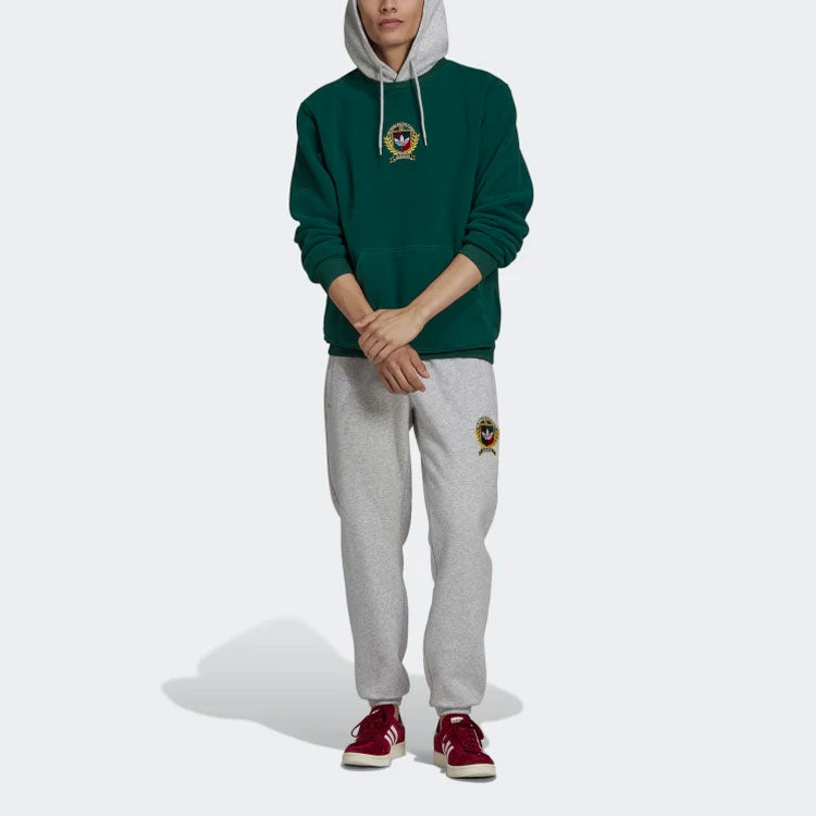 adidas originals C Crest Pf Hdy Logo Sports Pullover Contrasting Colors Forest Green H32148