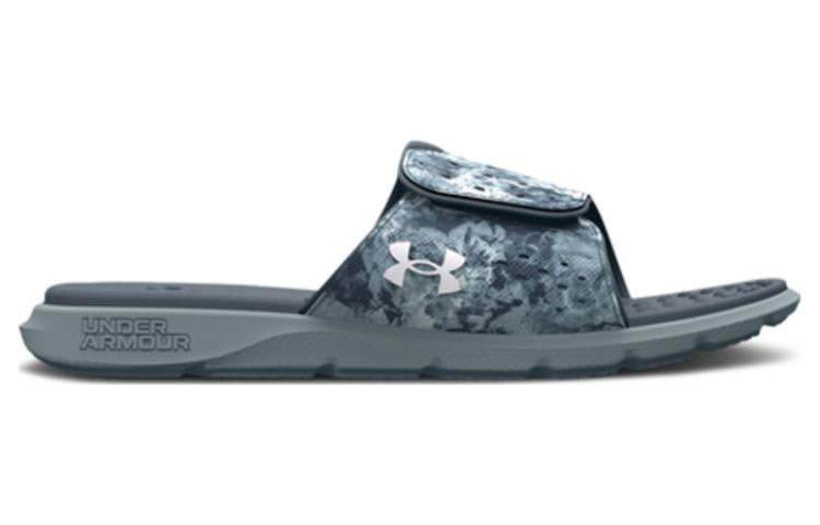 (WMNS) Under Armour Ignite 7 Graphic Strap Slide 'Grey Mist Camo' 3026028-101