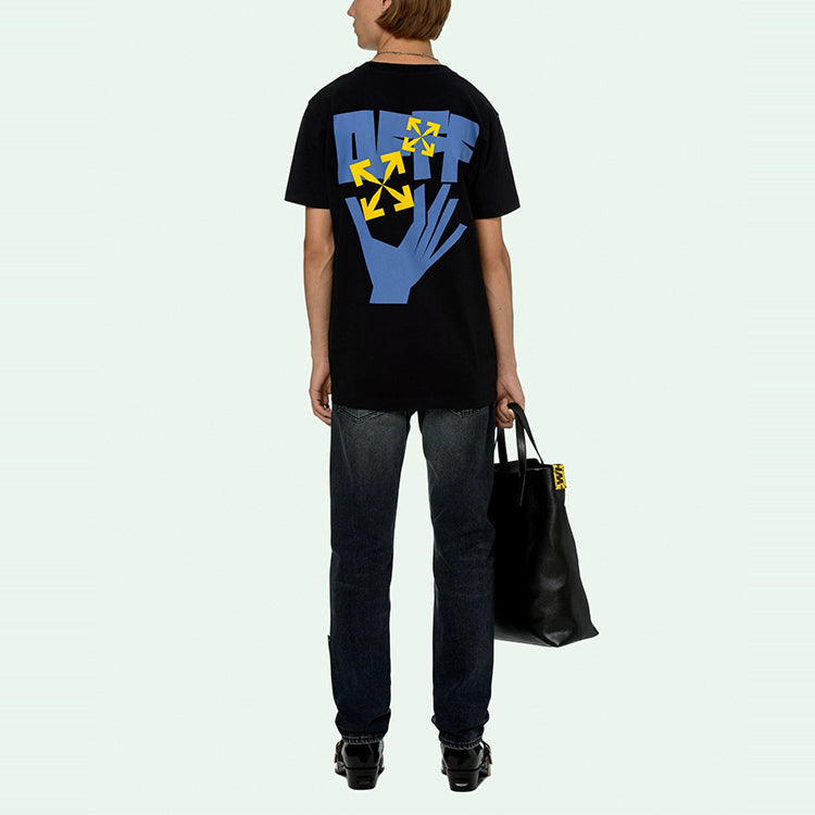 Off-White Hands Arrows Tee 'Black/Light Blue' OMAA038R21JER0041040
