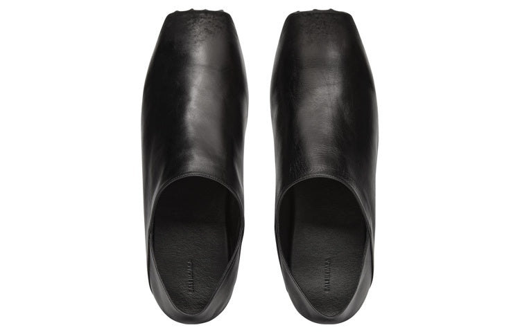 Balenciaga Soft Calf-Leather Square-Toe Slip On 'Black' 702072WBDH11000