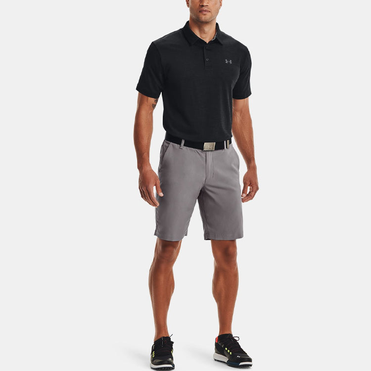 Men's Under Armour Playoff Golf Sports Thin and light Breathable Loose Short Sleeve Polo Shirt Black 1351131-001