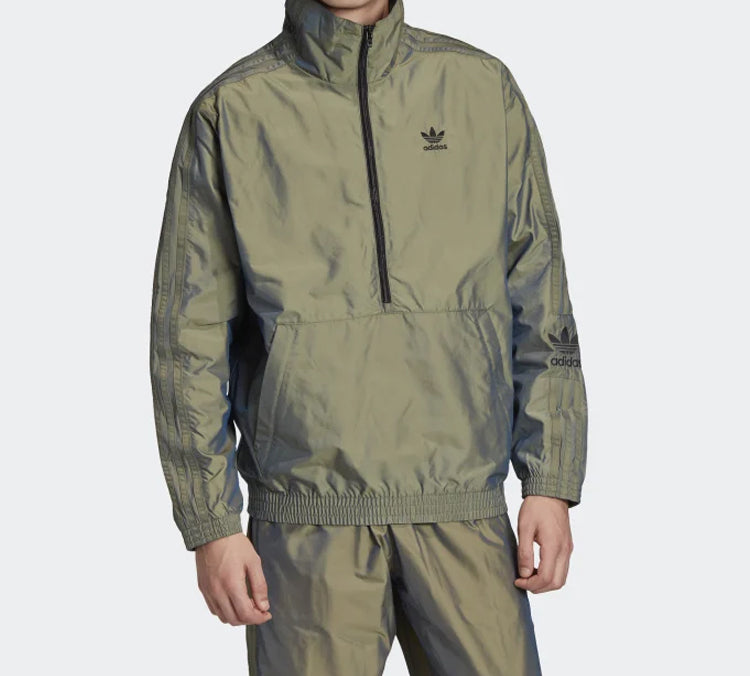 adidas originals Rainbow Cardigan Sports Zipper Jacket Metallic Green GD4512