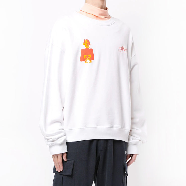 Off-White Printing Loose Round Neck White OMBA035E20FLE0030120