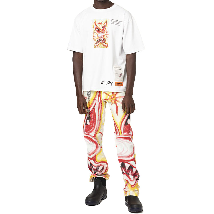 Men's HERON PRESTON x Kenny Scharf Crossover Short Sleeve White HMAA019F20JER0160130