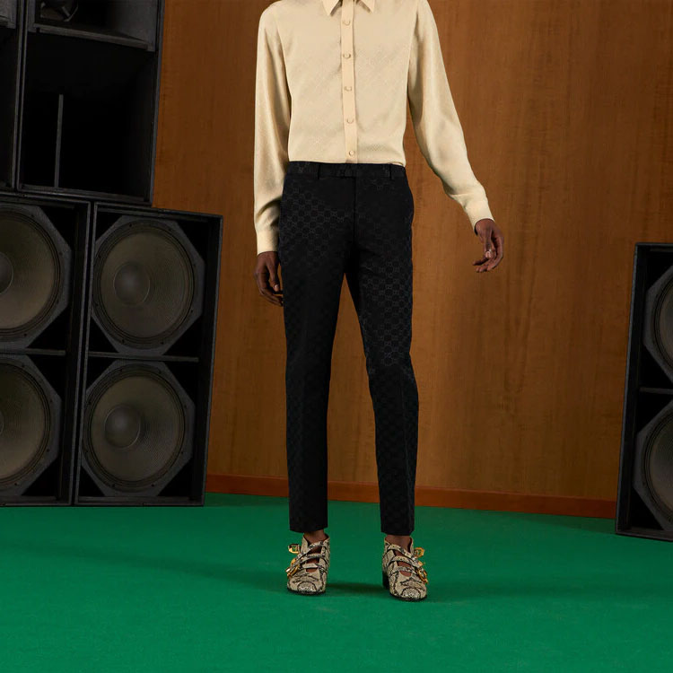 Gucci GG Cotton Viscose Formal Pant 'Black' 698749-ZAHMD-1000