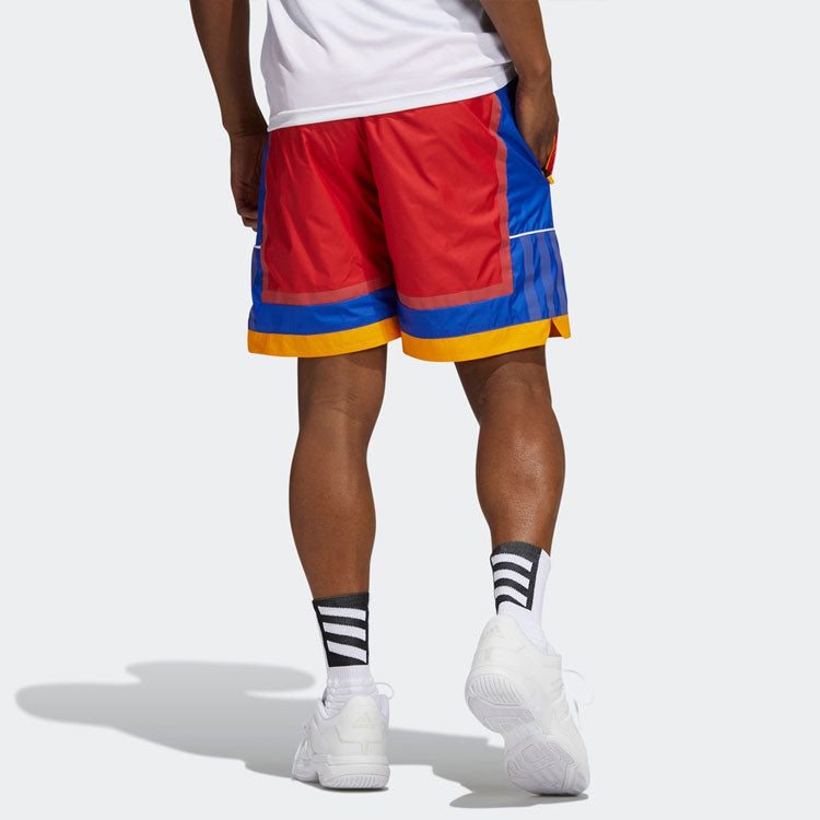 Men's adidas Basketball Sports Fluorescence Red Shorts H16552