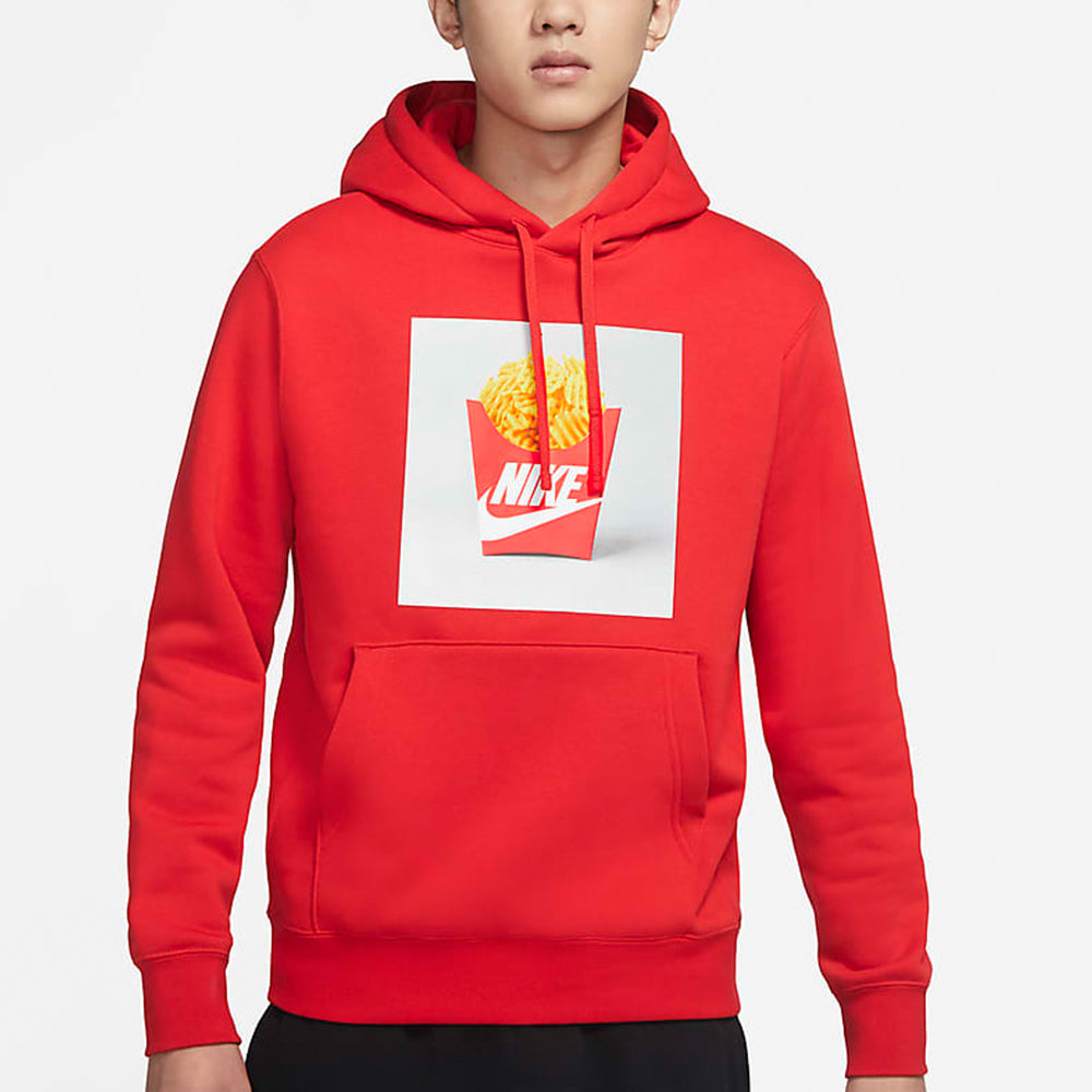 Men's Nike Sportswear Shoes Box Fries Printing Fleece Stay Warm Sports Red DM2275-657
