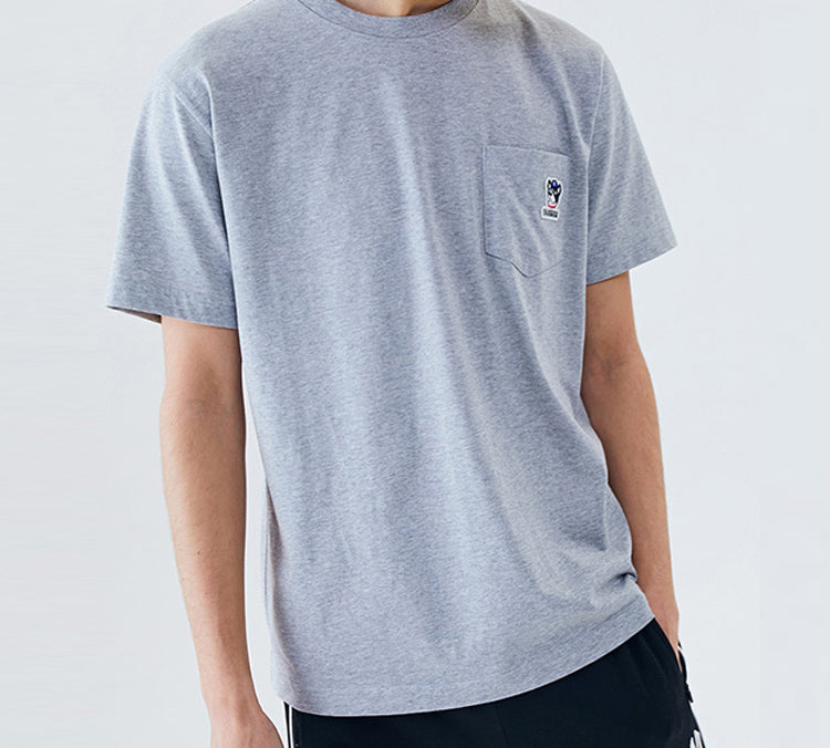 MLB Unisex New York Yankees Embroidery Round-neck Tee Gray 31TSC3031-50M