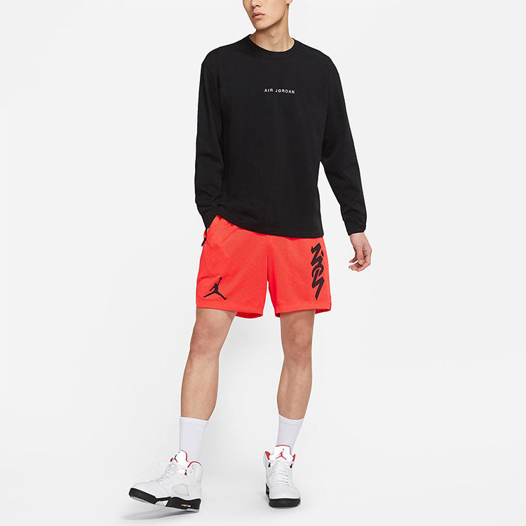 Air Jordan Dri-FIT Zion Mesh Basketball Sports Alphabet Printing Quick Dry Breathable Shorts Red DH0597-635