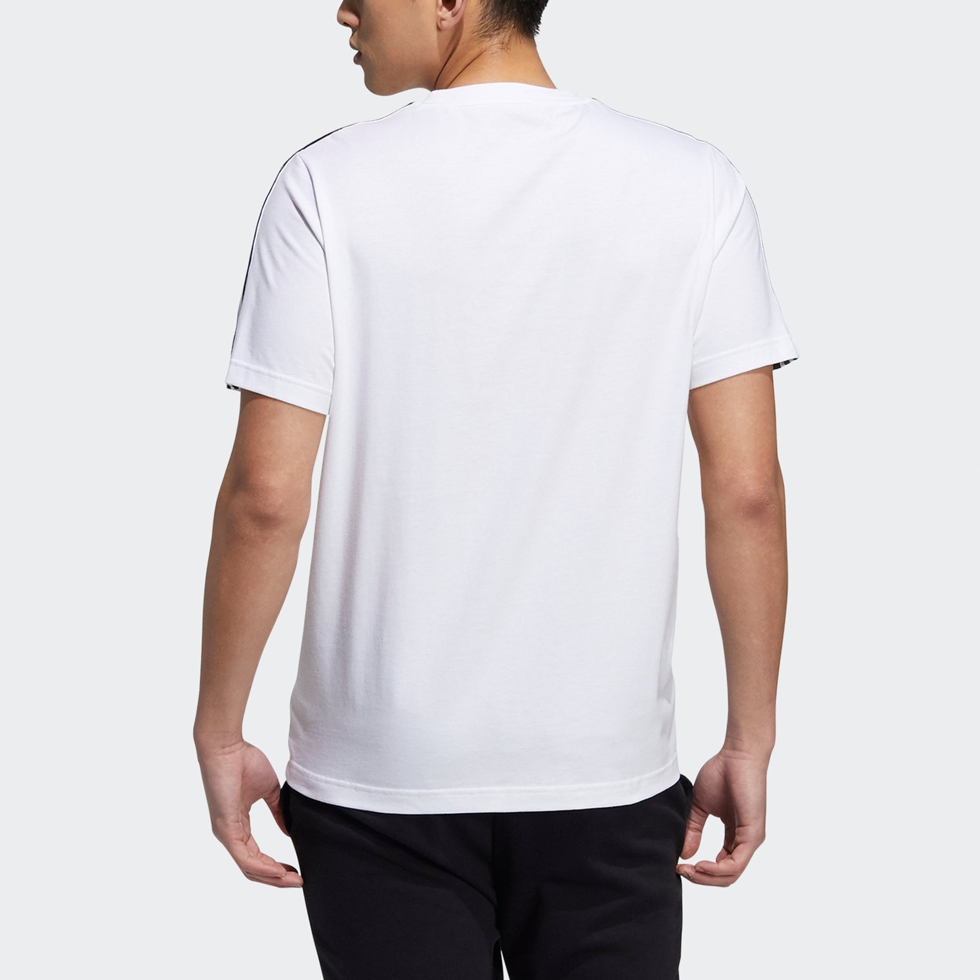 adidas neo M Ce 3s Tee Stripe Sports Round Neck Short Sleeve White H14184