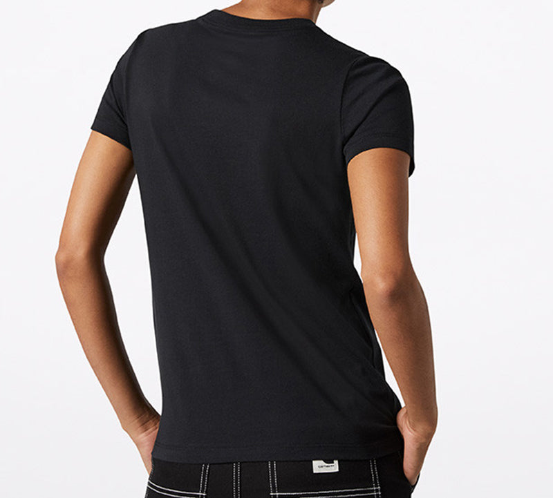 (WMNS) Converse All Star Round Neck Short Sleeve Black 10017759-A03