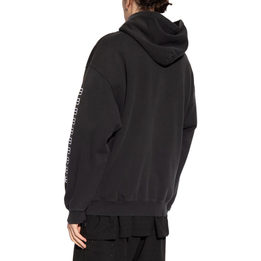 Balenciaga BB Paris Icon Medium Fit Hoodie 'Black White' 570811TMVG69034