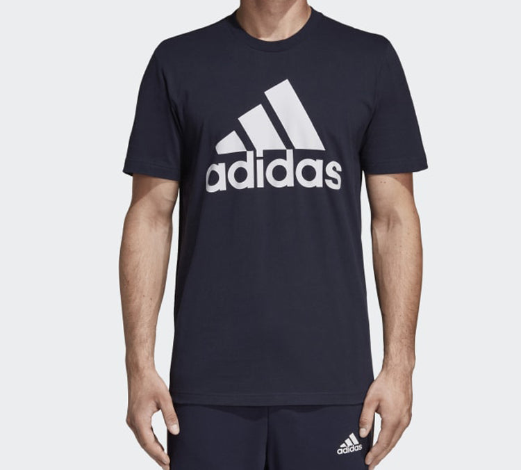 adidas Large logo Round Neck Short Sleeve Navy Blue DT9932