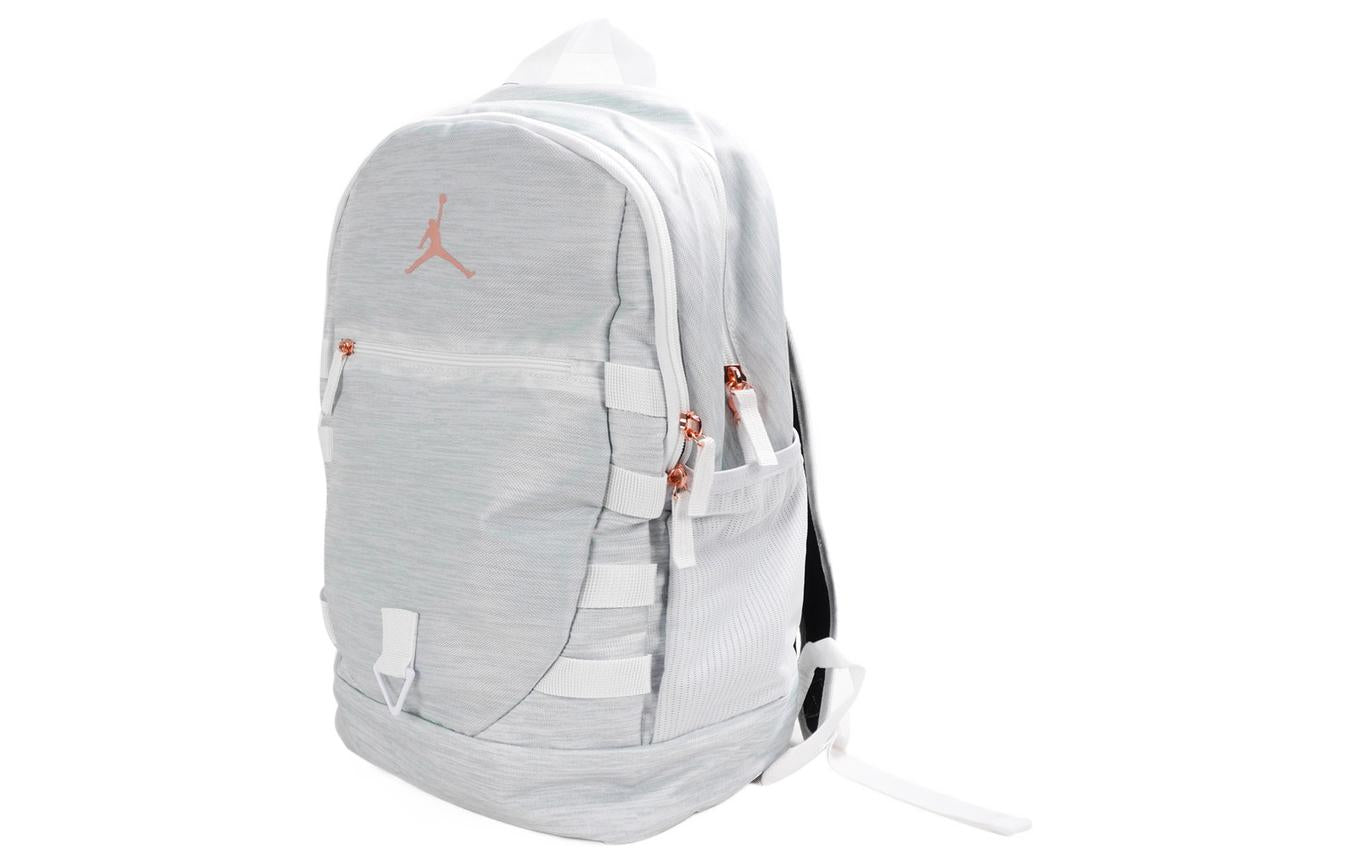 Jordan Athletic Large Capacity Zipper Laptop Bag Schoolbag Backpack Large Unisex White  Grey FB1766-106