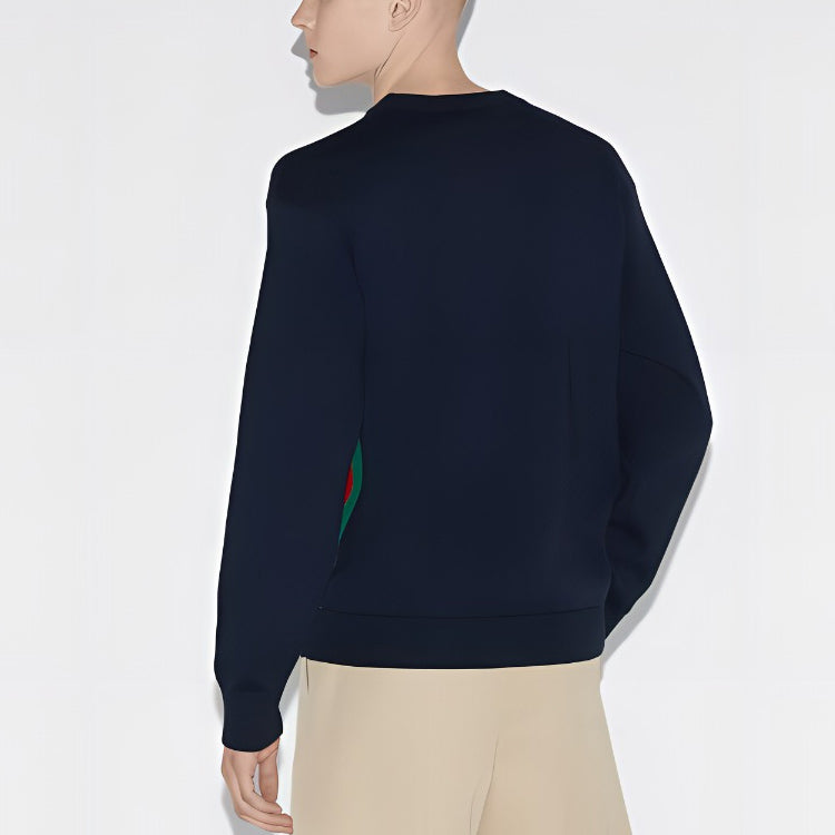 Gucci Cotton Wool Sweater With Patch 'Dark Blue' 781331-XKDZQ-4669