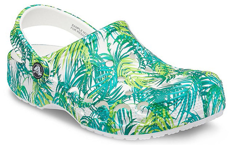 Crocs 4 Printing Outdoor Flat Heel Beach Sports White Green Sandals 'White Green' 206230-1C8