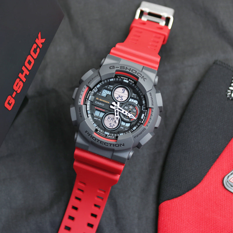 CASIO G-Shock Analog-Digital 'Red' GA-140-4APRBS