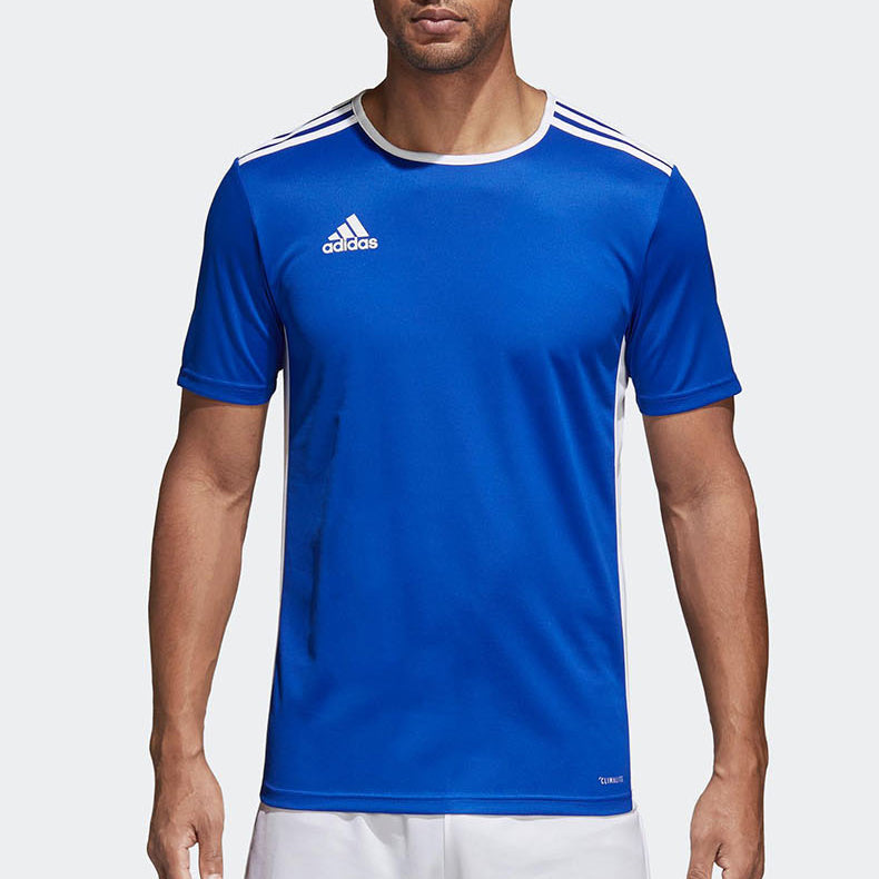 adidas Entrada 18 Stripe Colorblock Short Sleeve Blue CF1037