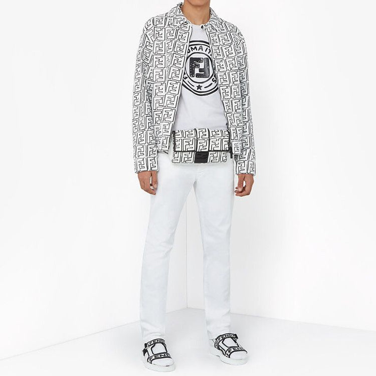 Men's FENDI Series Pattern Short Sleeve White FY0936ACNIF0QA0