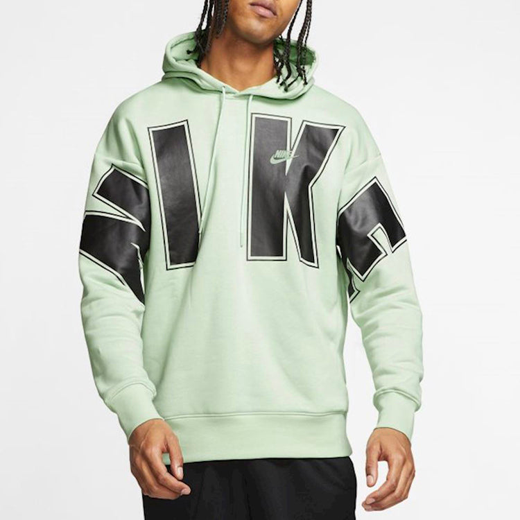 Nike Sportswear Fleece Pullover Large logo Printing Casual Sports Green CQ0242-321
