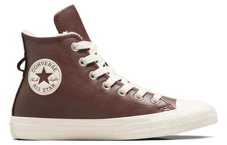 (WMNS) Converse Chuck Taylor All Star Leather Faux Fur Lining 'Dark Brown' A07946C