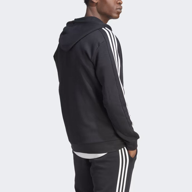adidas Fleece 3-Stripes Full-Zip Hoodie Jackets 'Black' IB4029