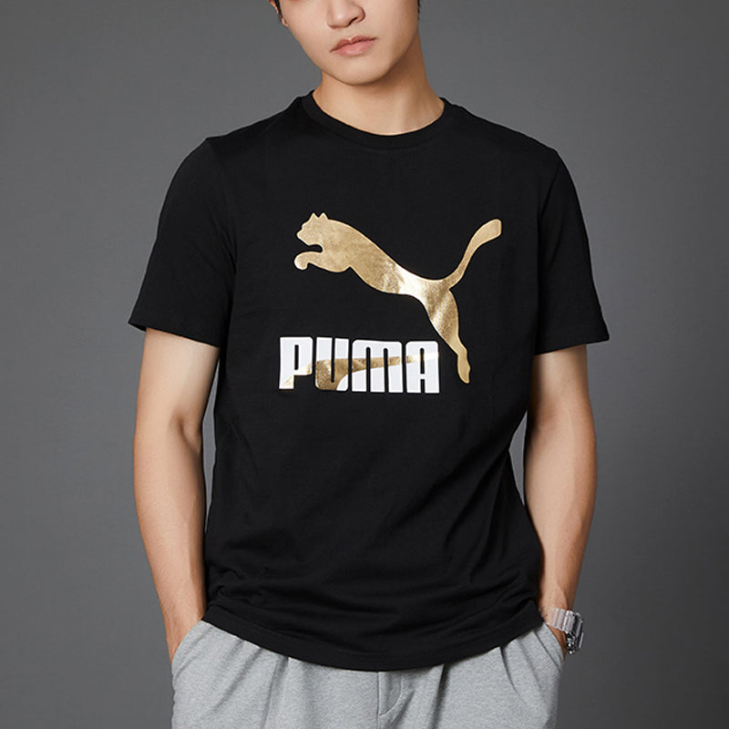PUMA Classics Logo T-Shirt 'Black Gold' 532280-01
