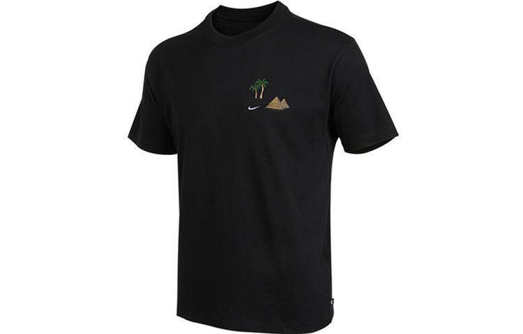 Men's Nike SB Back Shoes Skateboard Round Neck Short Sleeve Black T-Shirt DD8914-010