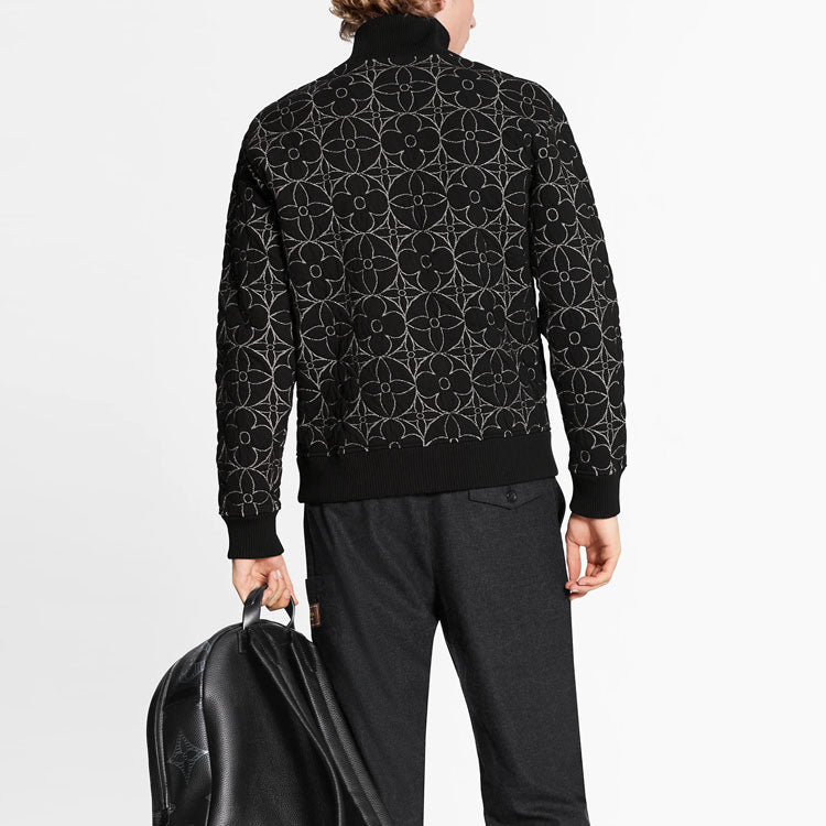 Men's LOUIS VUITTON Monogram Flowers Zipper Jacket Black 1A8H5U