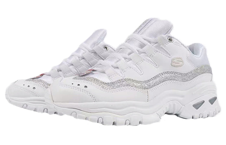 (WMNS) Skechers D'lites White/Silver 13415-WSL