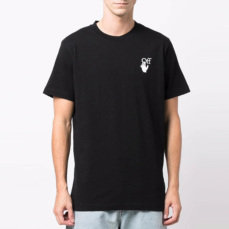 Off-White FW21 Gradient Multi-Color Arrow Short Sleeve Ordinary Version Black OMAA027F21JER0051084