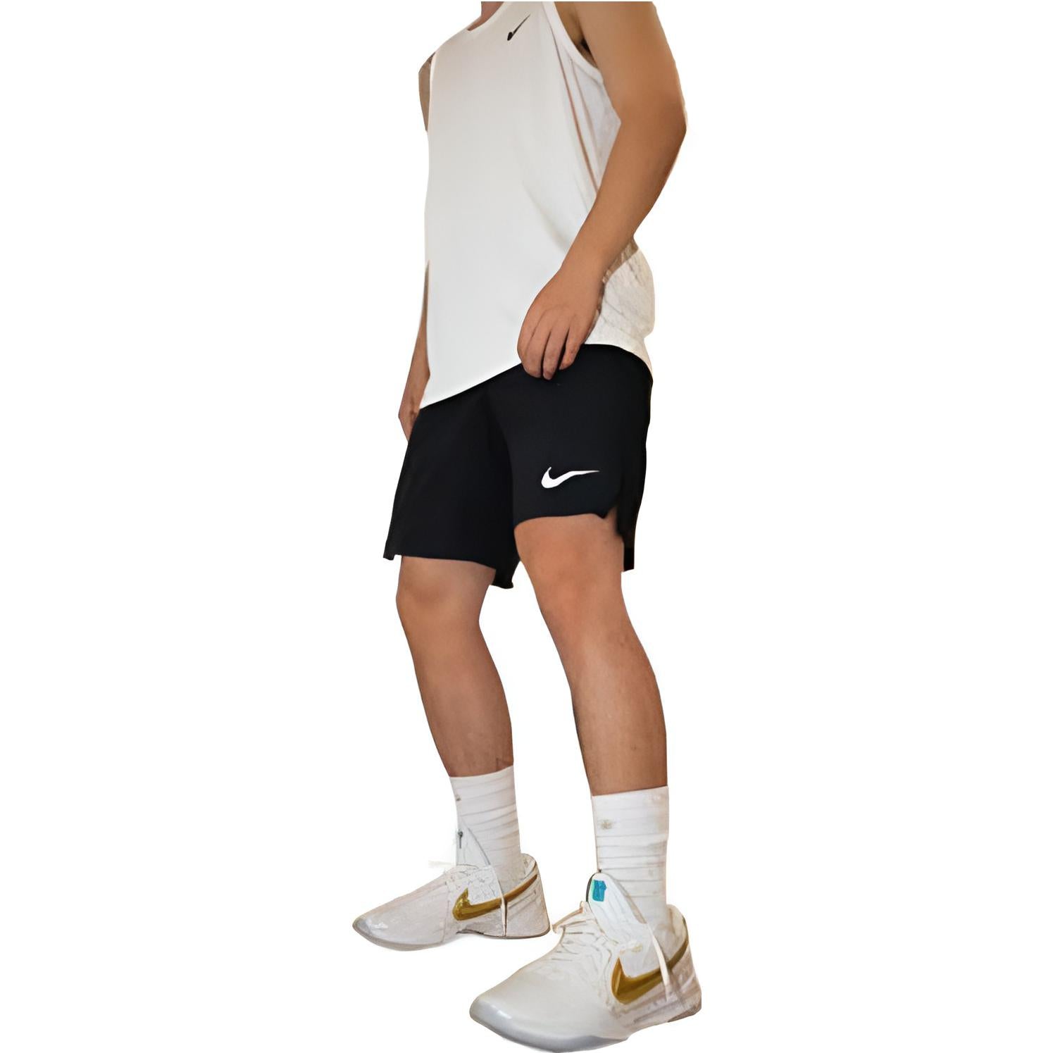 Men's Nike Solid Color Brand Logo Printing Training Shorts Black DQ1894-010