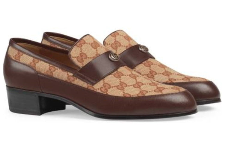 Gucci Canvas Printed Loafers 'Dark Brown' 532405-0G060-2270