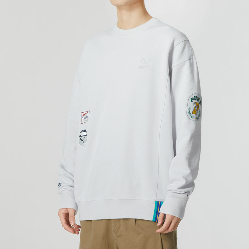 PUMA Team Badge Crew Sweater 'Grey' 677379-72