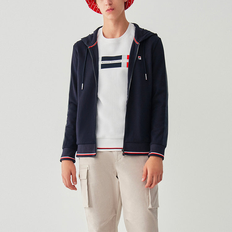 FILA Knit Sports Hooded Jacket Blue F11M041502F-NV