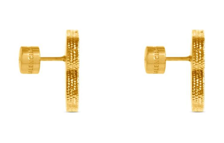 Balenciaga Bb 2.0 Textured Xs Earrings 'Gold' 782982TZ99G0705