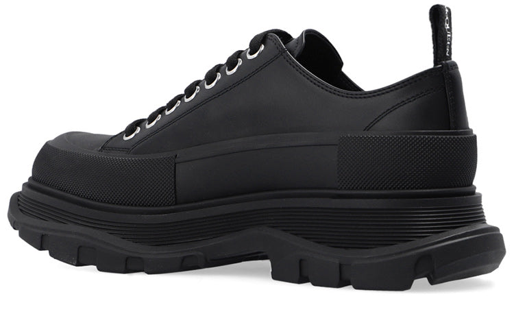 (WMNS) Alexander McQueen Tread Slick Low Lace Up Shoes 'Black White' 679530WIABD1006