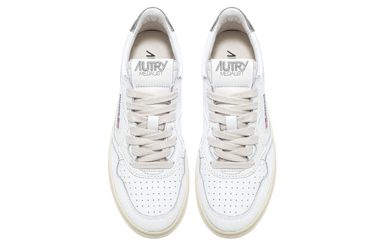 Autry Medalist Leather Low 'White Silver' AULM-LL05